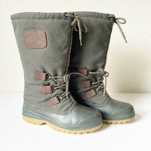 Kamik Canada Womens Canuck Cold Weather Waterproof Boot Green Size 7 Aztec Wool